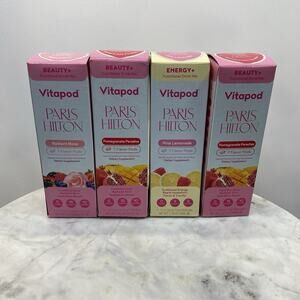 Lot of 4 Paris Hilton x Vitapod Beauty & Energy Drink Mix Pods 28ct NIB